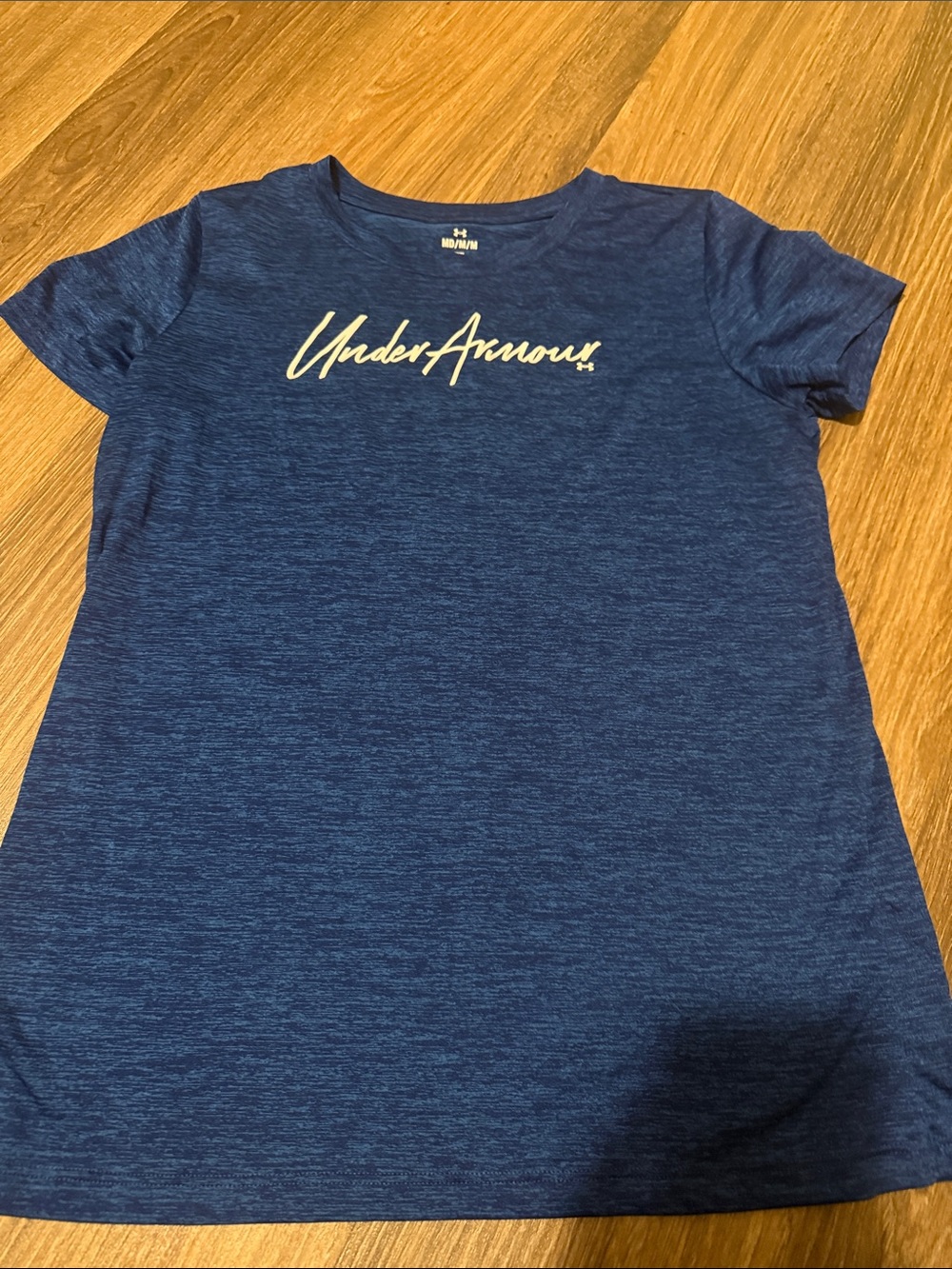 Under Armour Navy Heather Tee with Script Logo